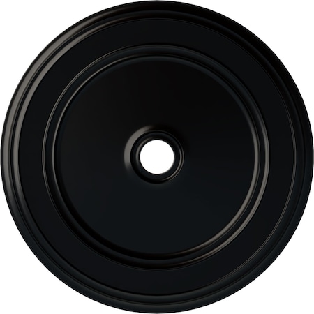 Ekena Millwork Classic Ceiling Medallion (Fits Canopies up to 5 1/2"), 41 1/8"OD x 4"ID x 2 1/8"P, Jet Black CM41CLBLF